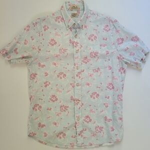 Faherty Men's Floral Button-Down Shirt - Blue Medium